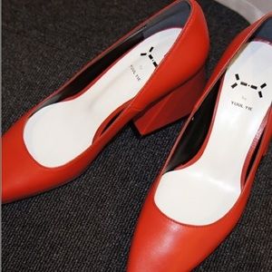 Yuul Yie YY Cream Pumps orange red US Women size 7